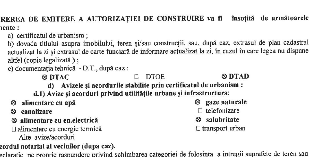 certificat urbanism avize autorizatia construire
