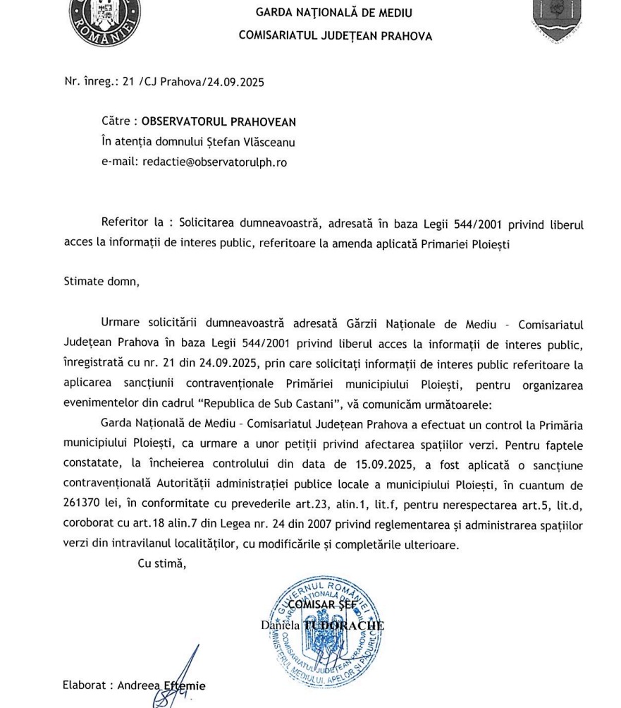 amenda garda de mediu republica de sub castani