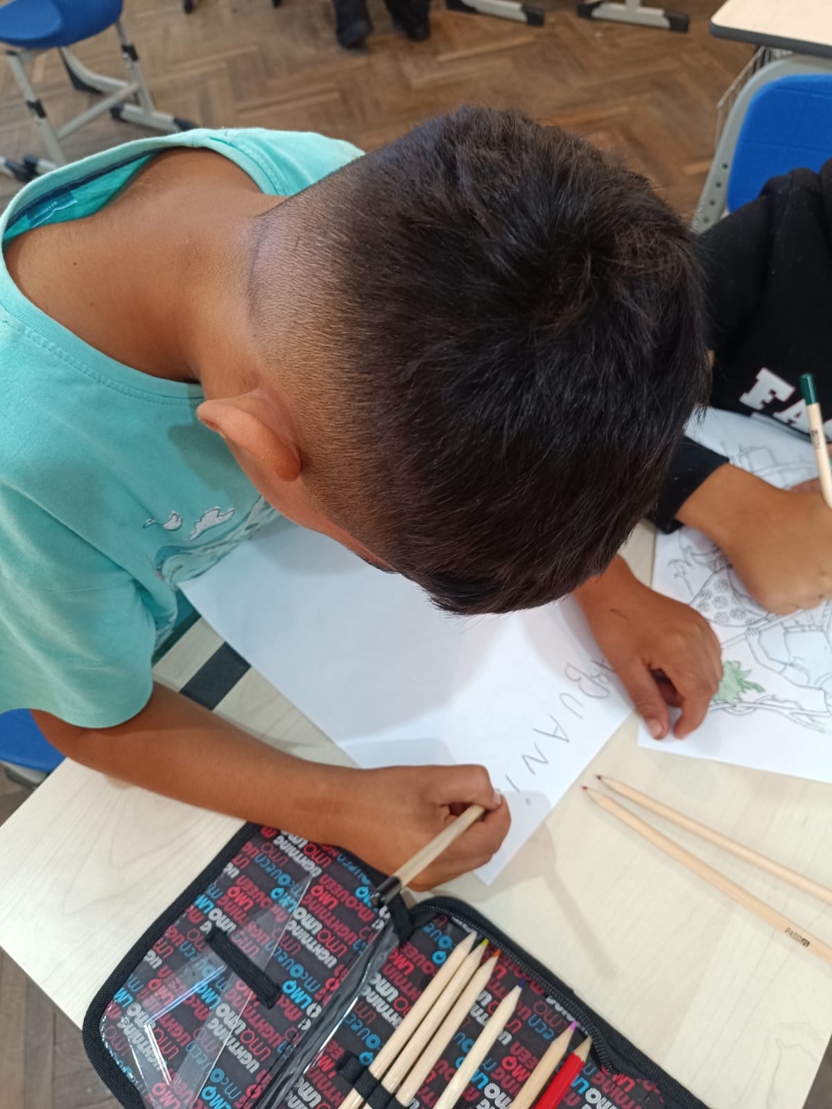 Ianis, un băiețel de clasa a II-a , care învață la simultan