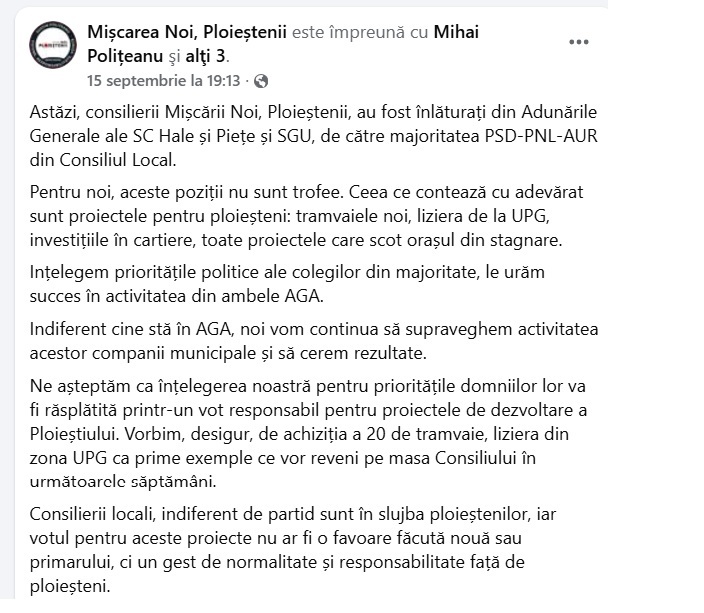 Mișcarea Noi, Ploieștenii