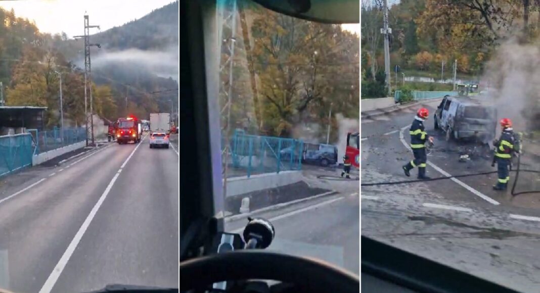 incendiu masina sinaia