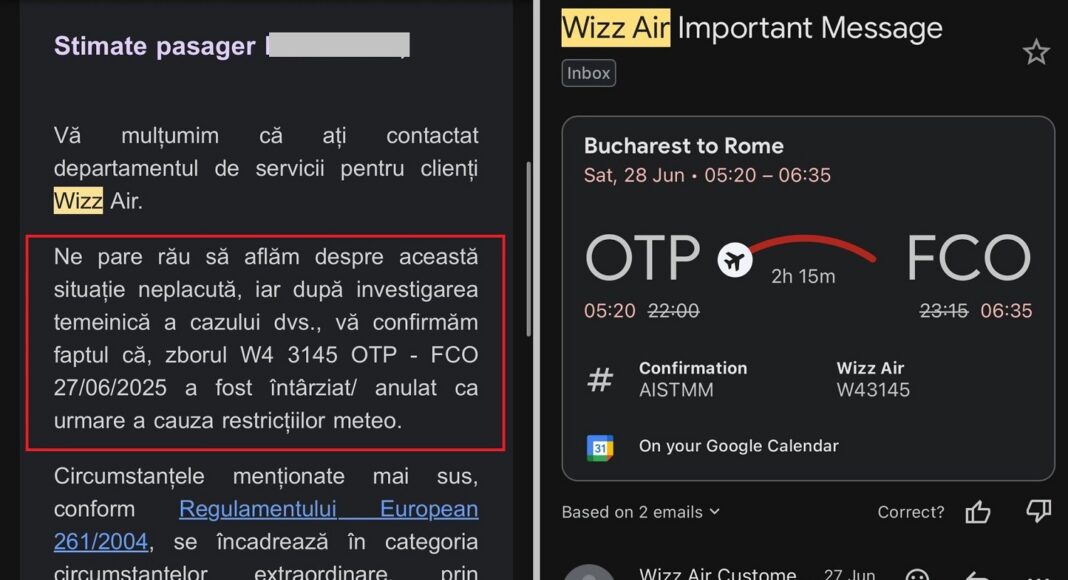 mesaje wizz air