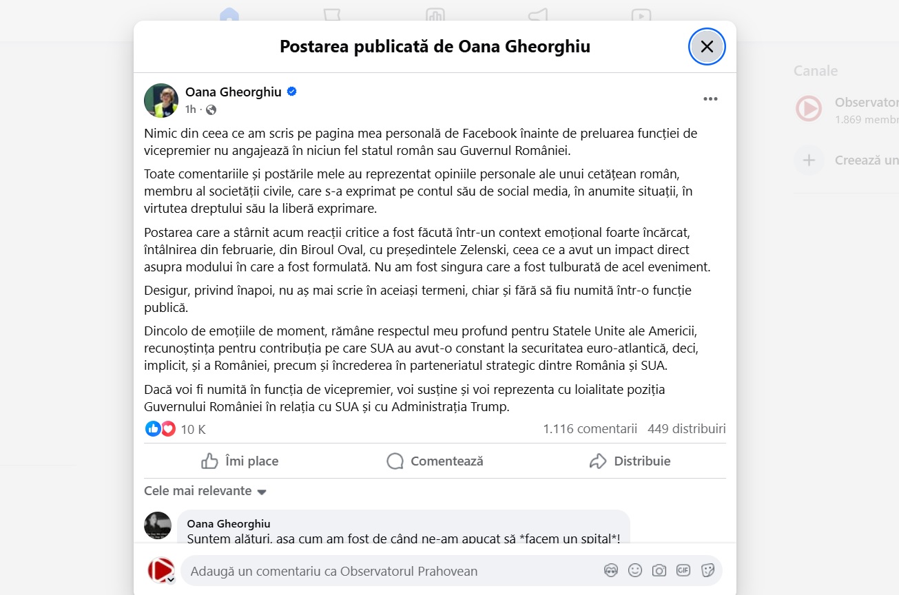 postare oana gheorghiu