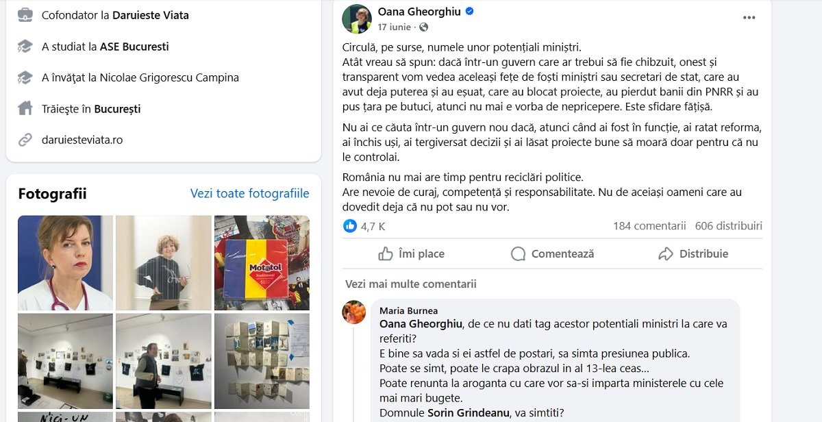 postare oana gheorghiu iunie