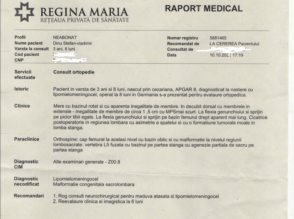 Investigațiile medicale ale lui Vladimir