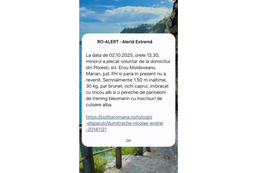 ro alert disparitie copil ploiesti