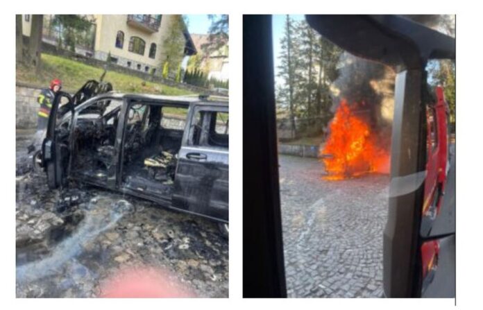 incendiu masina sinaia