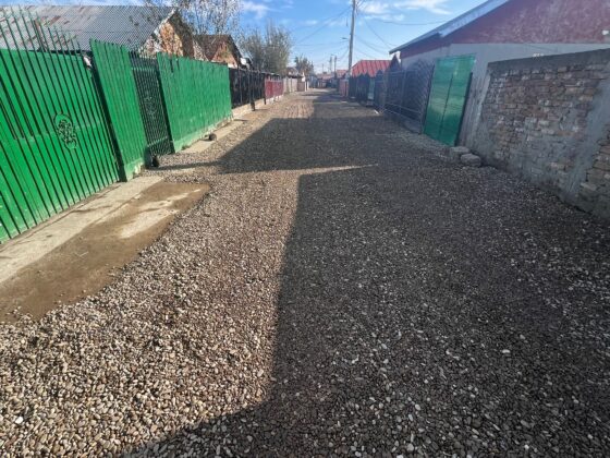 strada palanca mimiu acoperita cu pietris de localnici