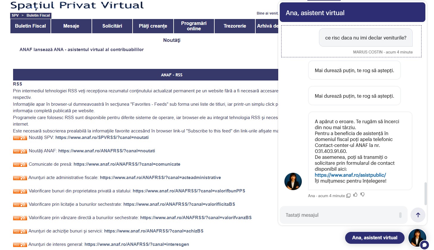 ana asistent virtual anaf