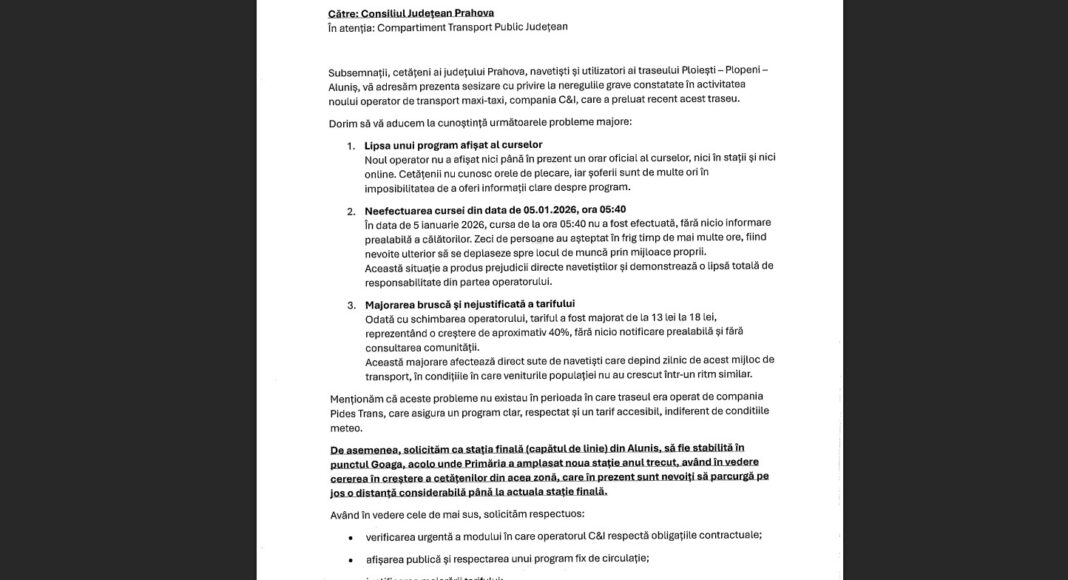 petitie scumpire naveta prahova