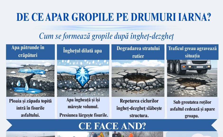 gropi drumuri iarna