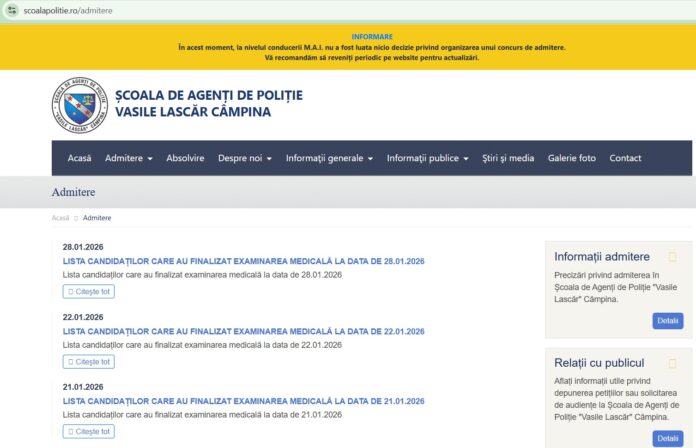 site scoala de agenti de politie campina