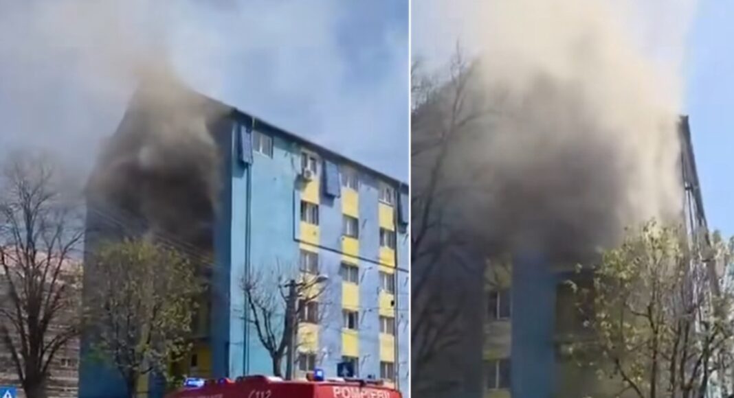 incendiu bloc Sibiu