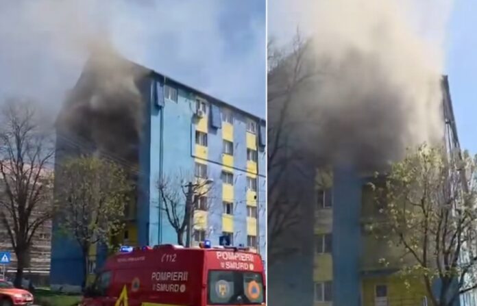 incendiu bloc Sibiu