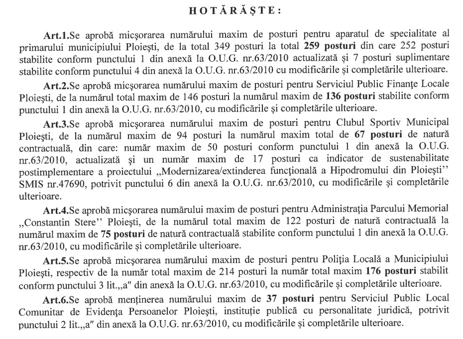 proiect de hotărâre Ploiești