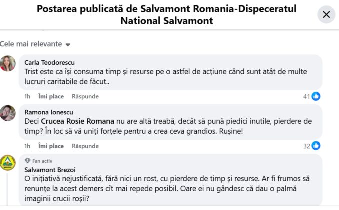 Reactii Facebook Salvamont