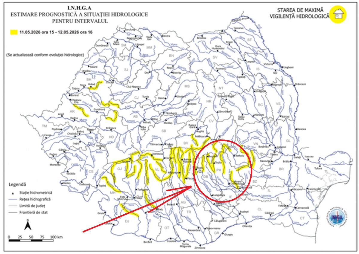 atenționare hidrologică