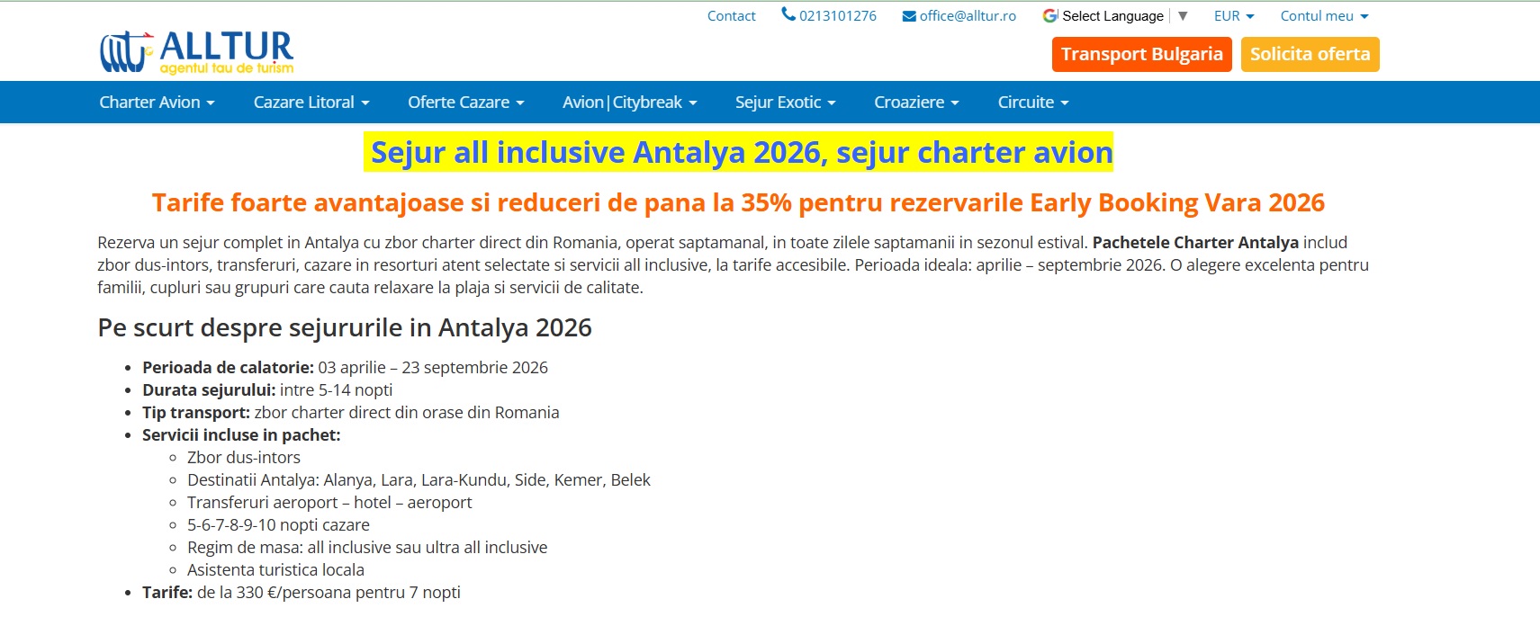 pret antalya
