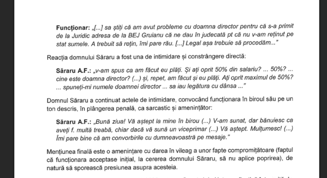 amenintare sararu