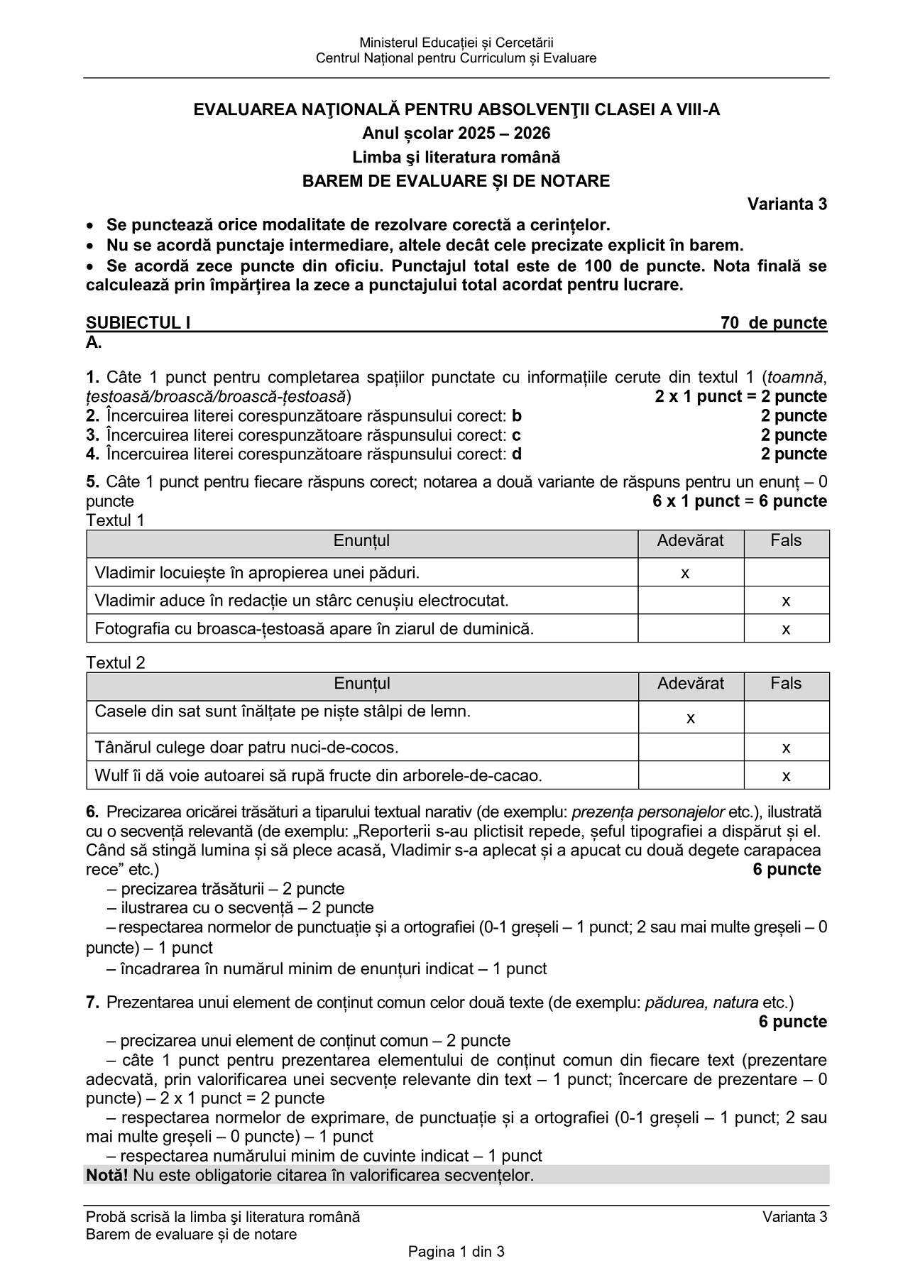 barem evaluare nationala1