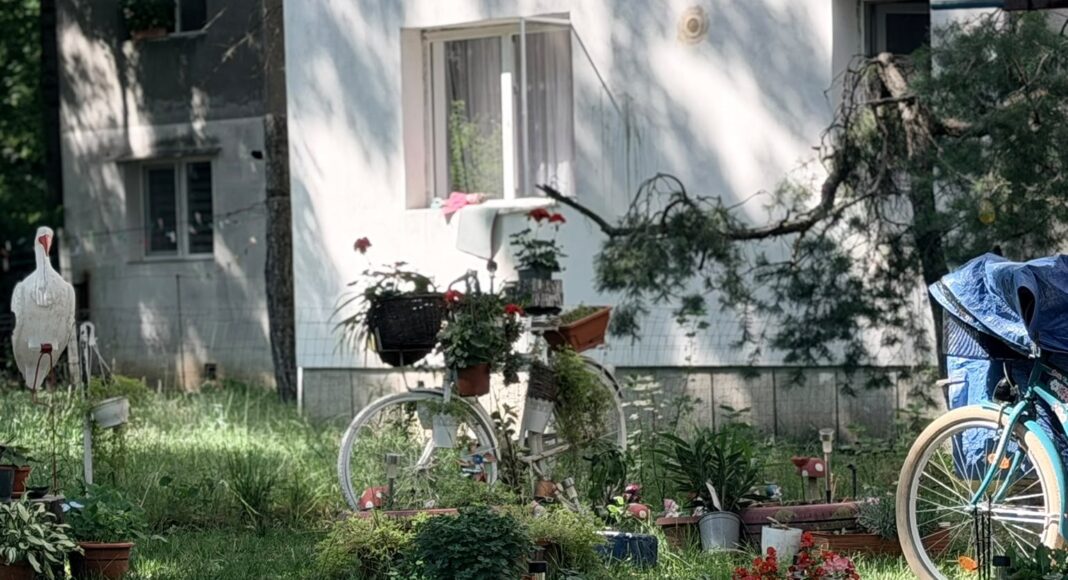 gradina bloc biciclete