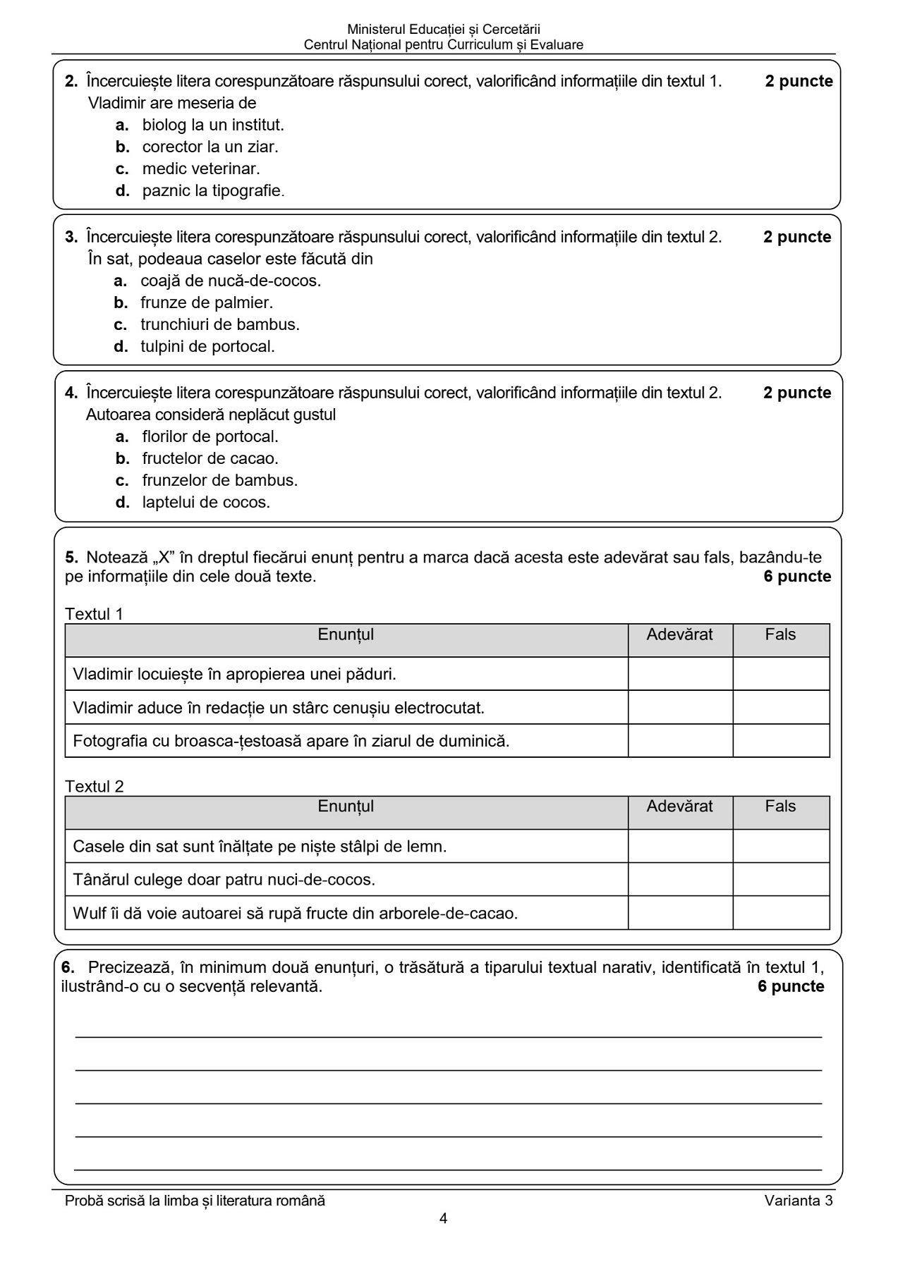 subiect evaluare nationala3