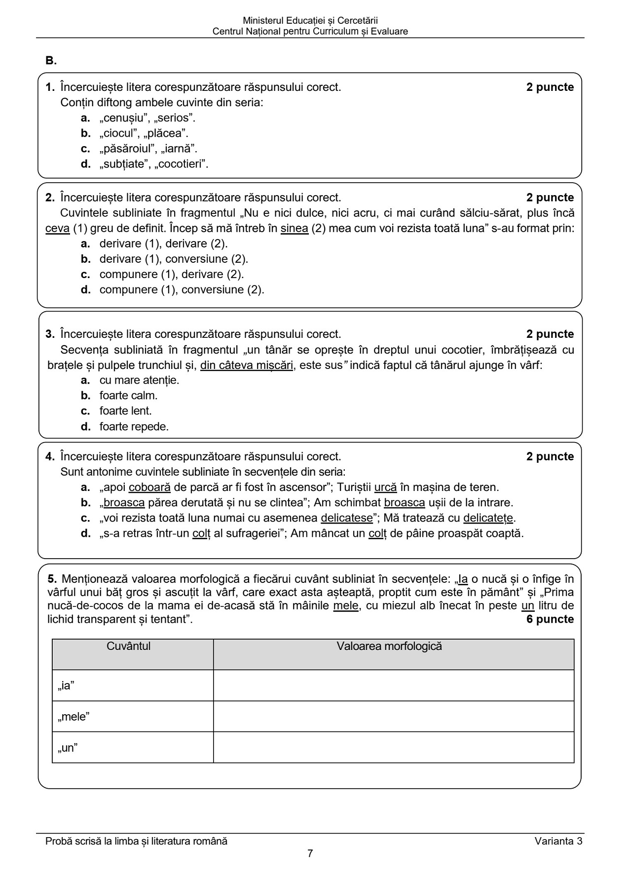 subiect evaluare nationala6