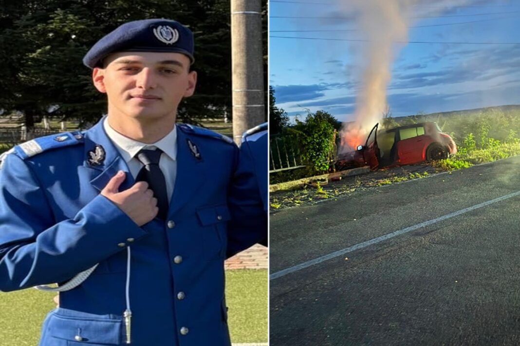 Jandarm prahovean, erou în timpul liber. A scos un șofer dintr-o mașină cuprinsă de flăcări pe DN72