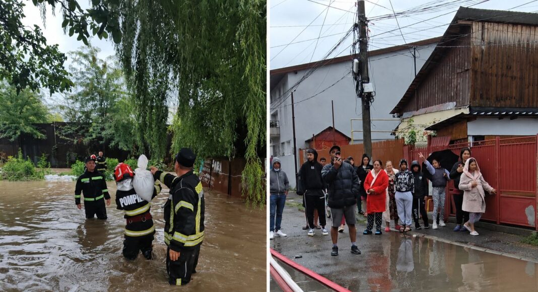 Ploieșteni susținând moral pompierii veniți să îi ajute. Imagini cu impact emoțional!