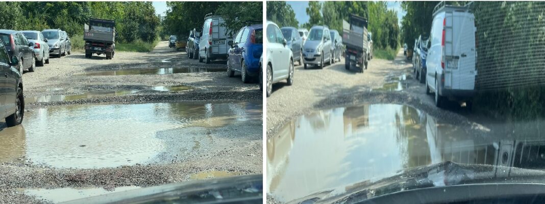 Trei zile de ploaie au transformat parcarea Spitalului Județean Ploiești într-o capcană pentru șoferi