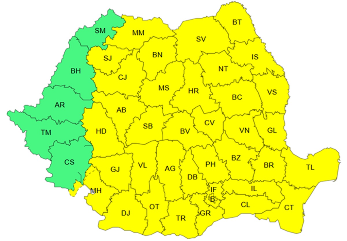cod galben de ploi torențiale în Prahova