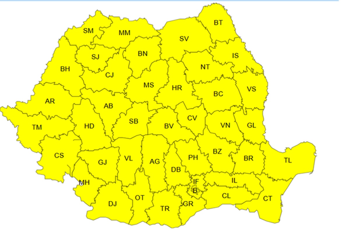 cod galben de ploi torențiale