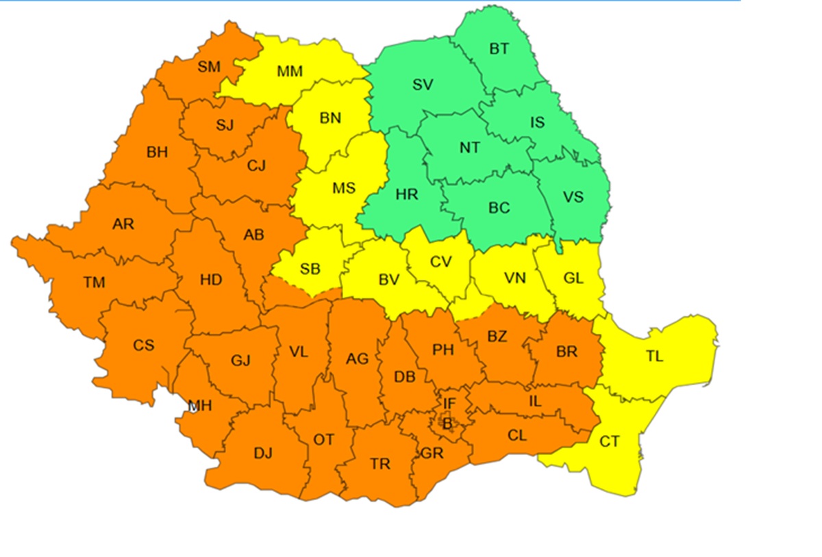 cod portocaliu ploi torențiale