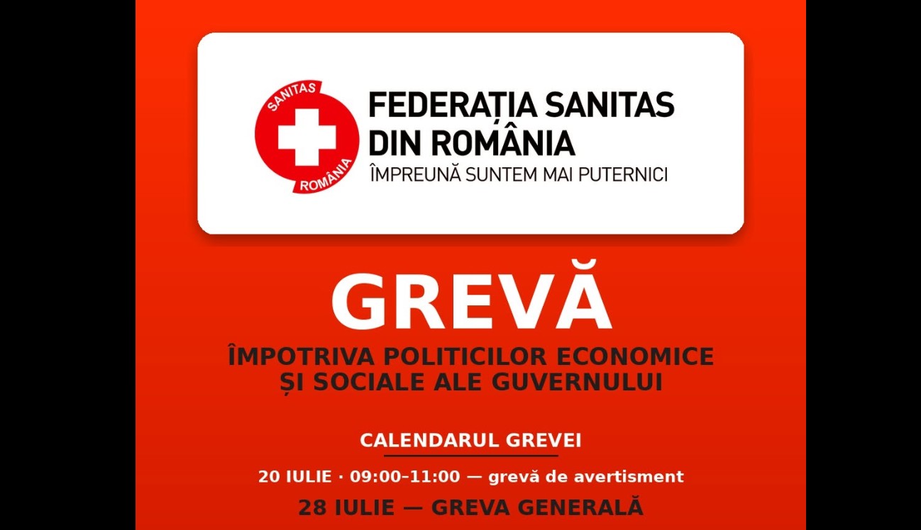 Grevă generală în spitale. Anunțul Federației Sanitas