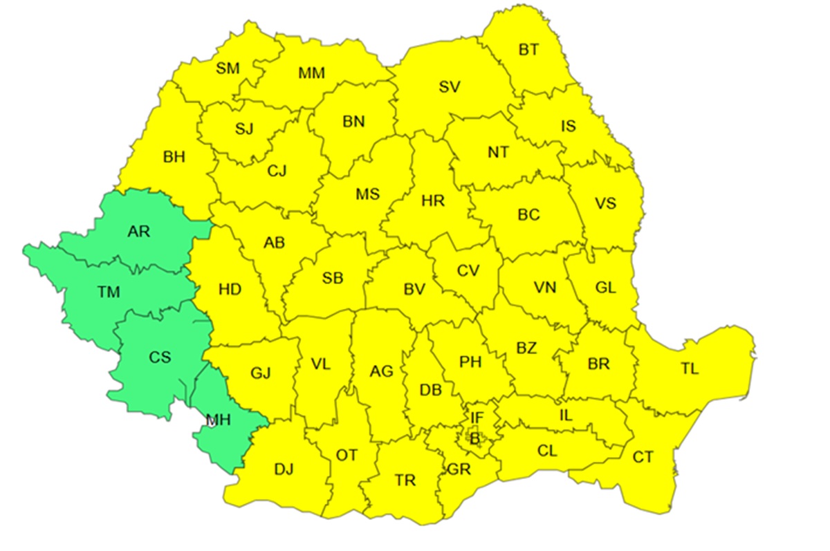 cod galben ploi torențiale
