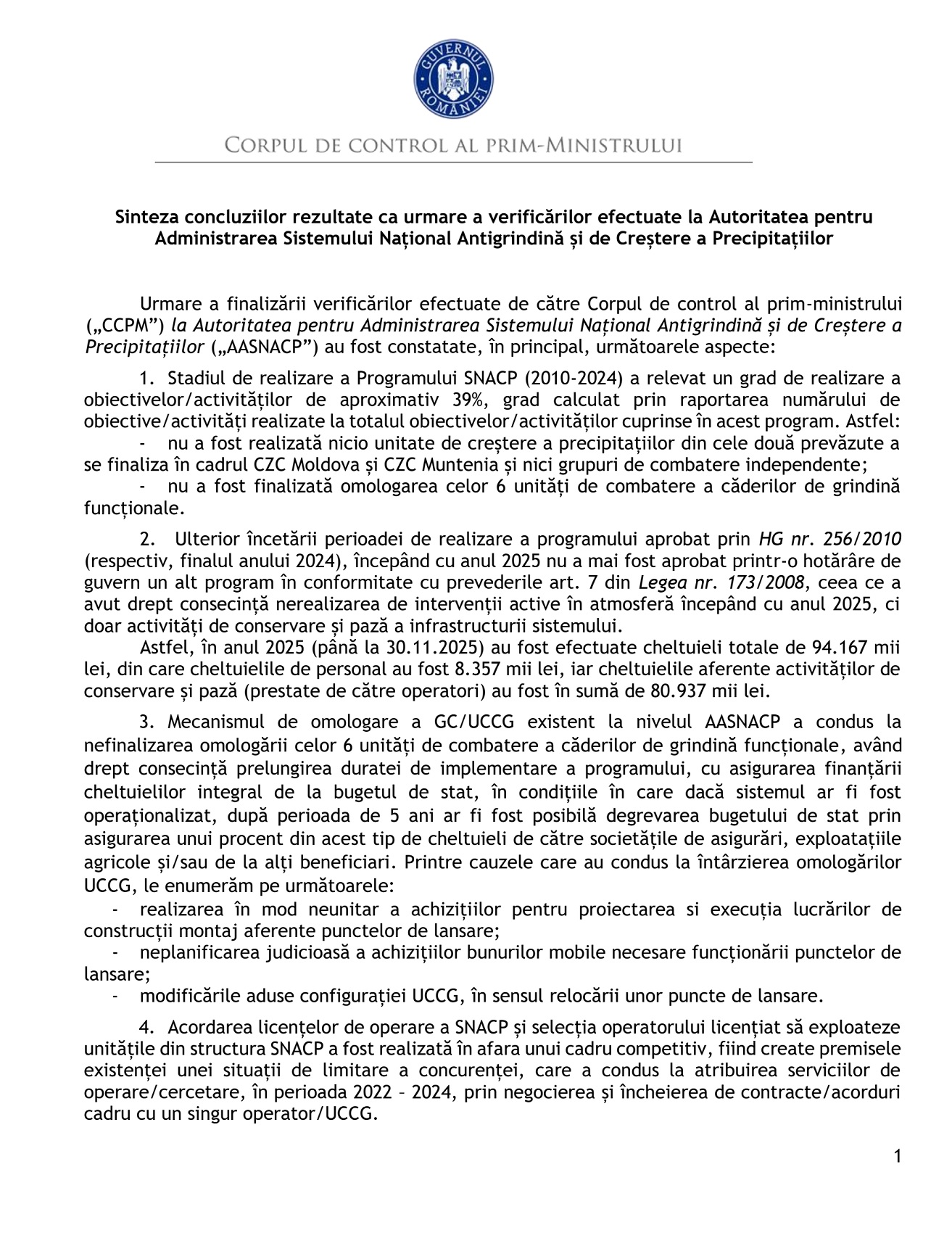 concluzii control antigrindina